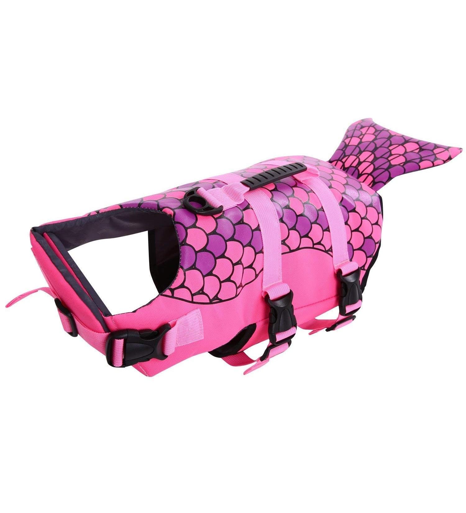 Cit toile Dogs Hoi Life Jacket - Pink Mermaid Tail Vest for Small Medium & Large Dogs | Dog Lifeguard Swim Safety - Buy Online on GoSupps.com