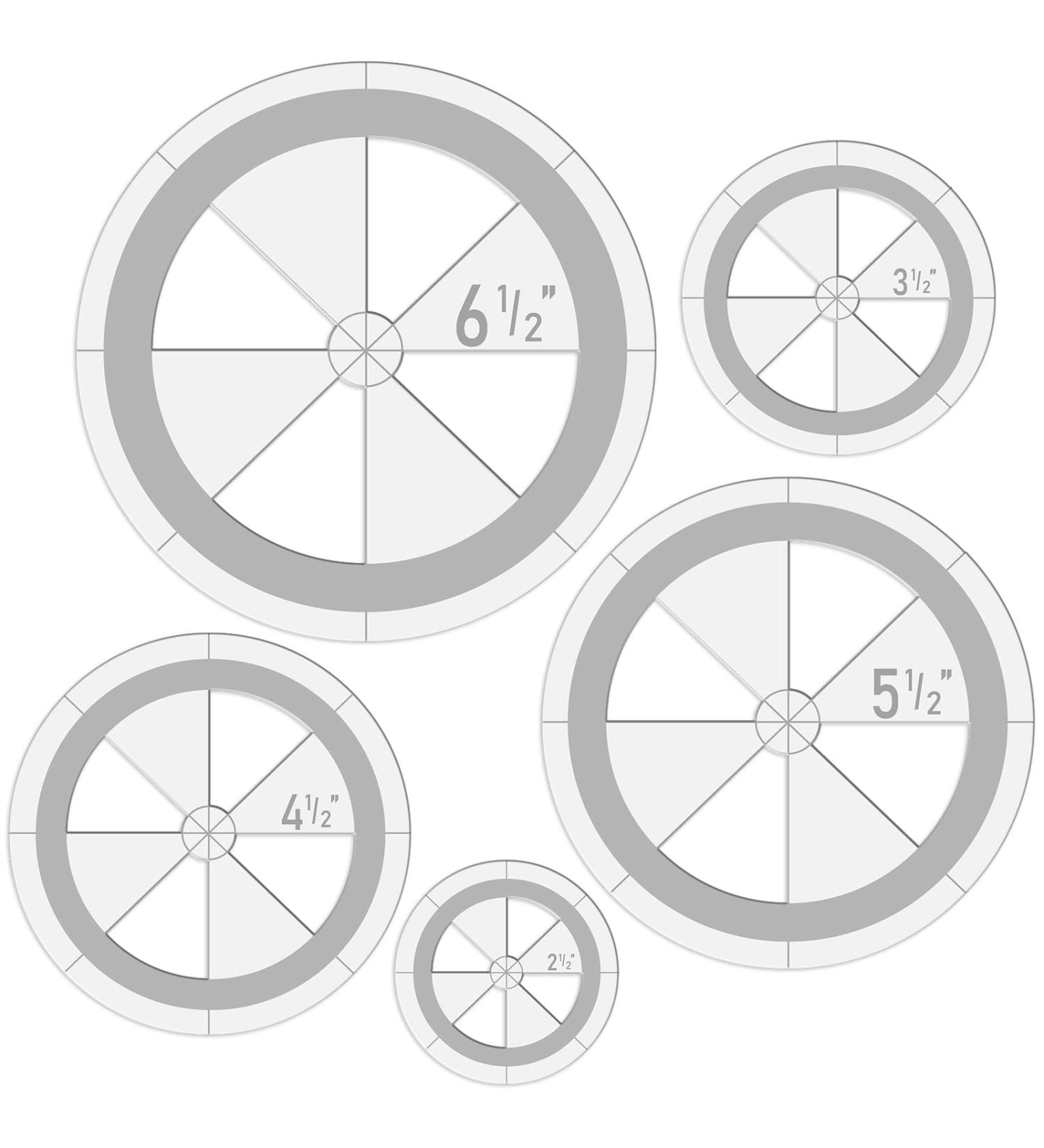 Circle Quilting Template Set - 5 Pcs Circles Quilt Ruler for Quilting - 5 Sizes - Buy Online on GoSupps.com