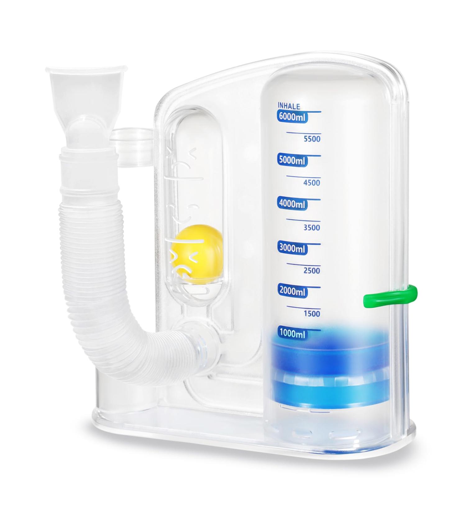 Lung Exerciser Device - 6000ML Breathing Trainer with Flow Rate & Scale Indicator for Improved Lung Health - Buy Online on GoSupps.com