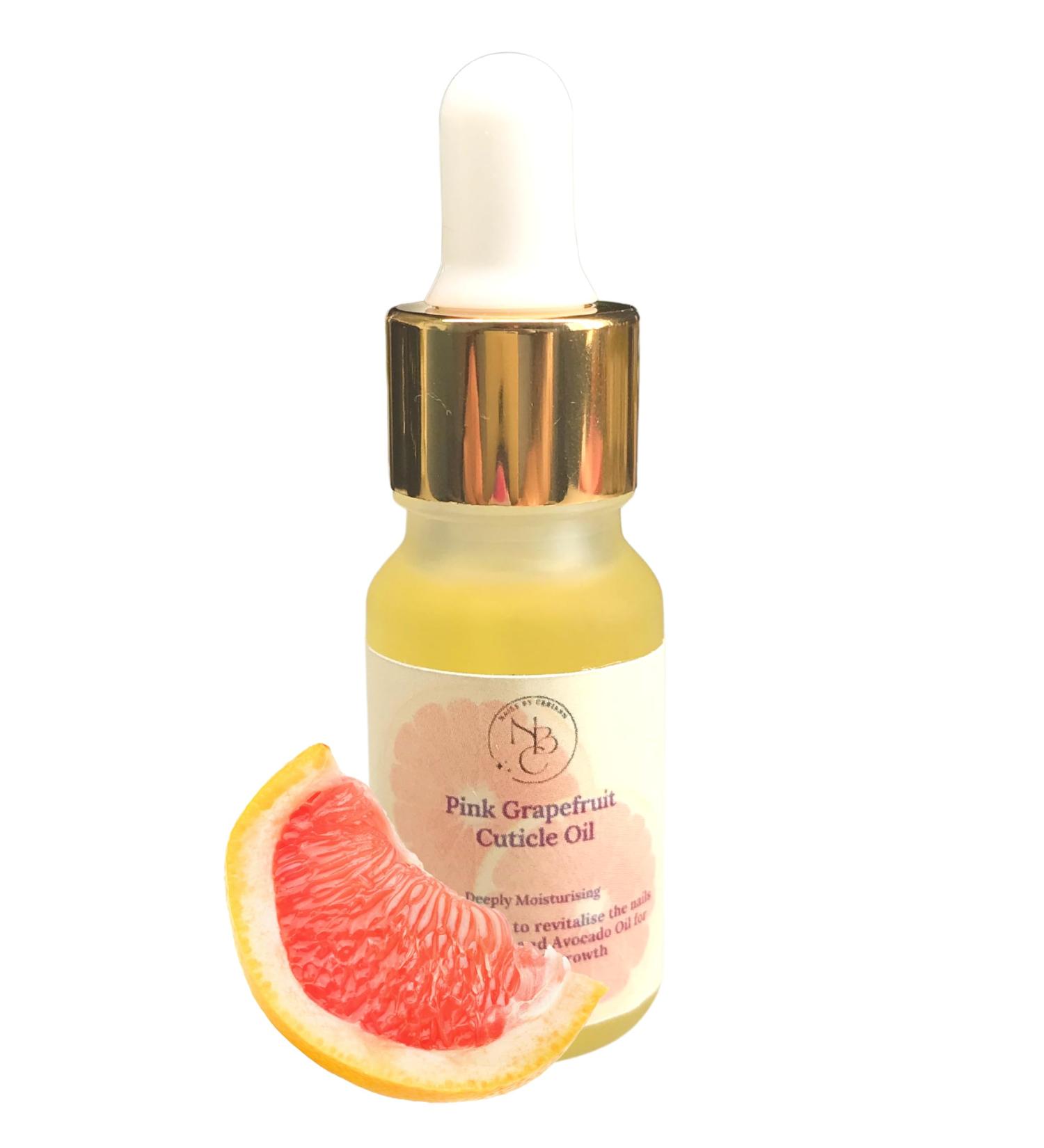 Pink Grapefruit Cuticle Oil Made With Natural Ingredients & 100% Pure Essential Oils. Vegan & Cruelty Free. 10ml Dropper Bottle for Easy Application. Fresh Fruity Scent