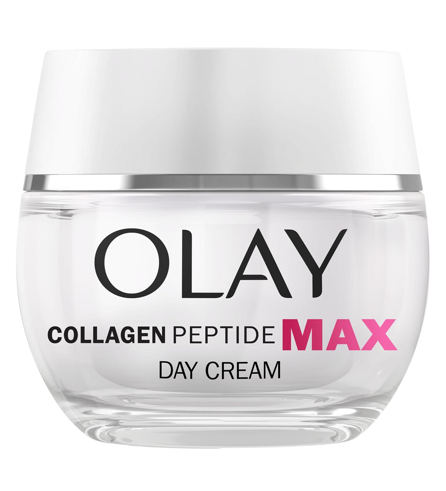 Olay Collagen Peptide MAX Face Moisturiser Day Cream Skincare Niacinamide 99% Purity & +50% Glycerin Anti Aging Menopausal Skin Care: Strengthens Restores Hydrates 50ml vs Collagen Day Cream NEW & Upgraded - Buy Online on GoSupps.com