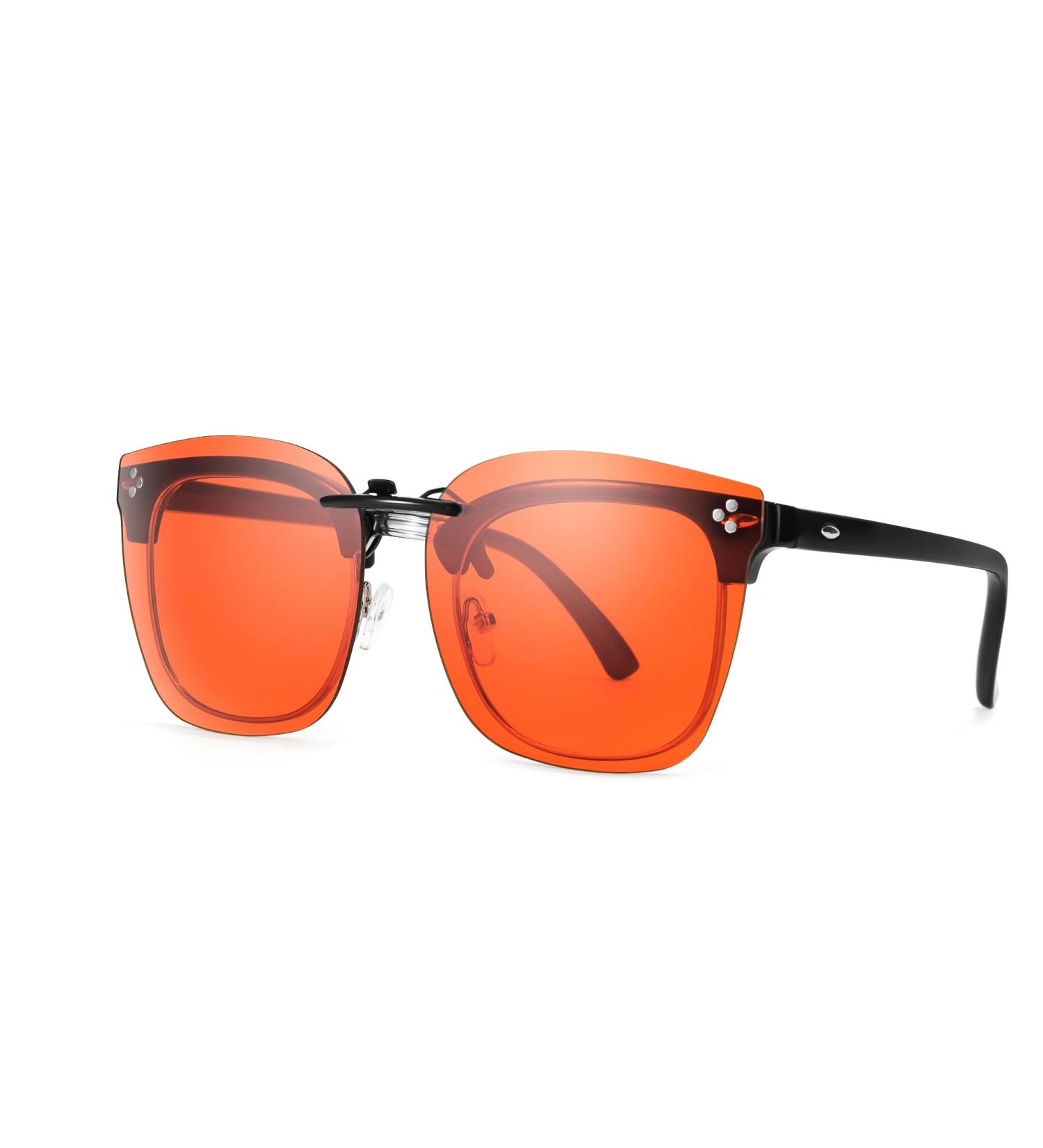 Clip-On Blue Light Blocking Glasses for Large Prescription Frames - TS3168 C01 Orange for Men & Women - Buy Online on GoSupps.com