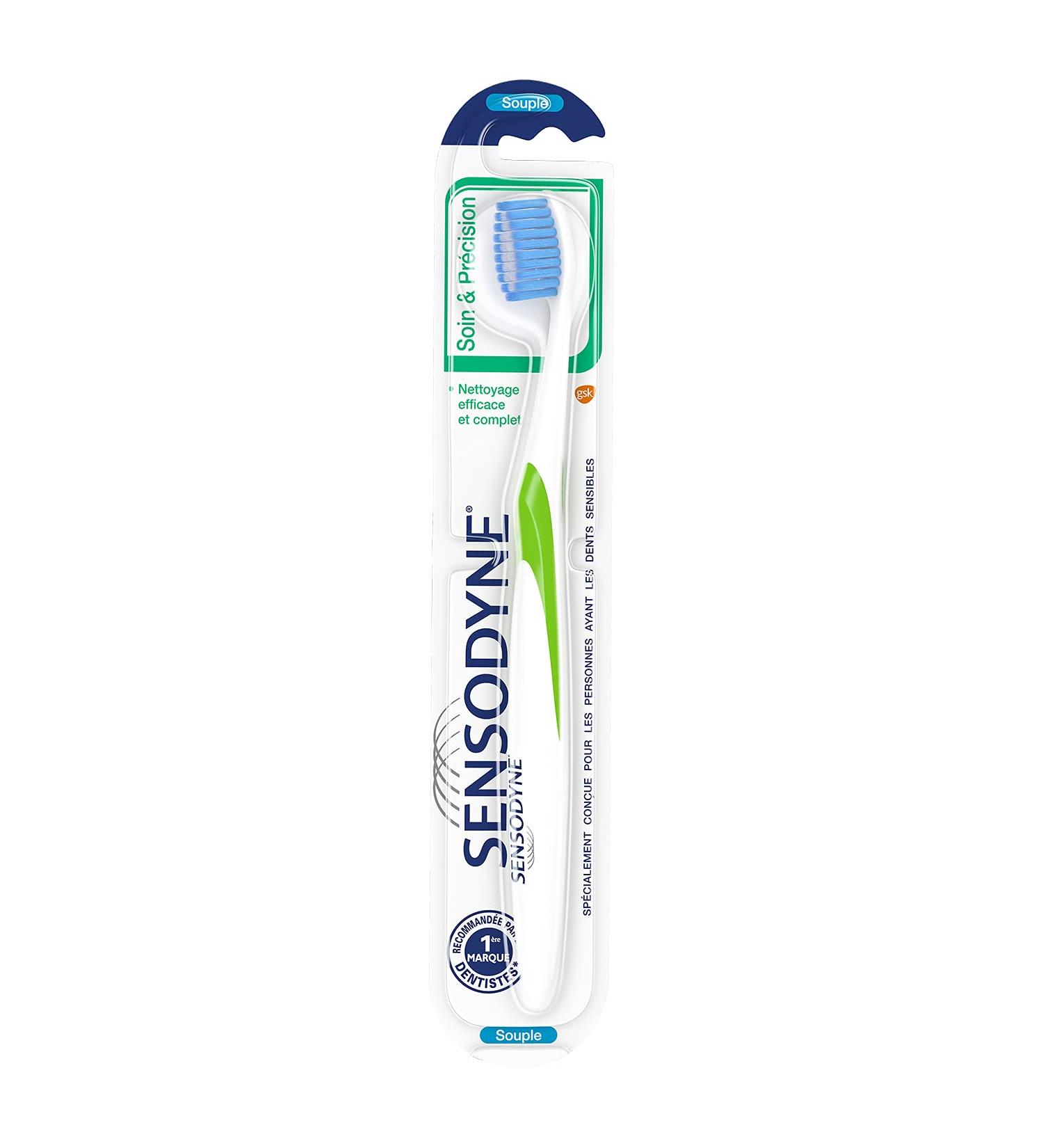 Sensodyne Toothbrush Care & Precision for Sensitive Teeth Soft Random Pattern 2 Pack Multicolor