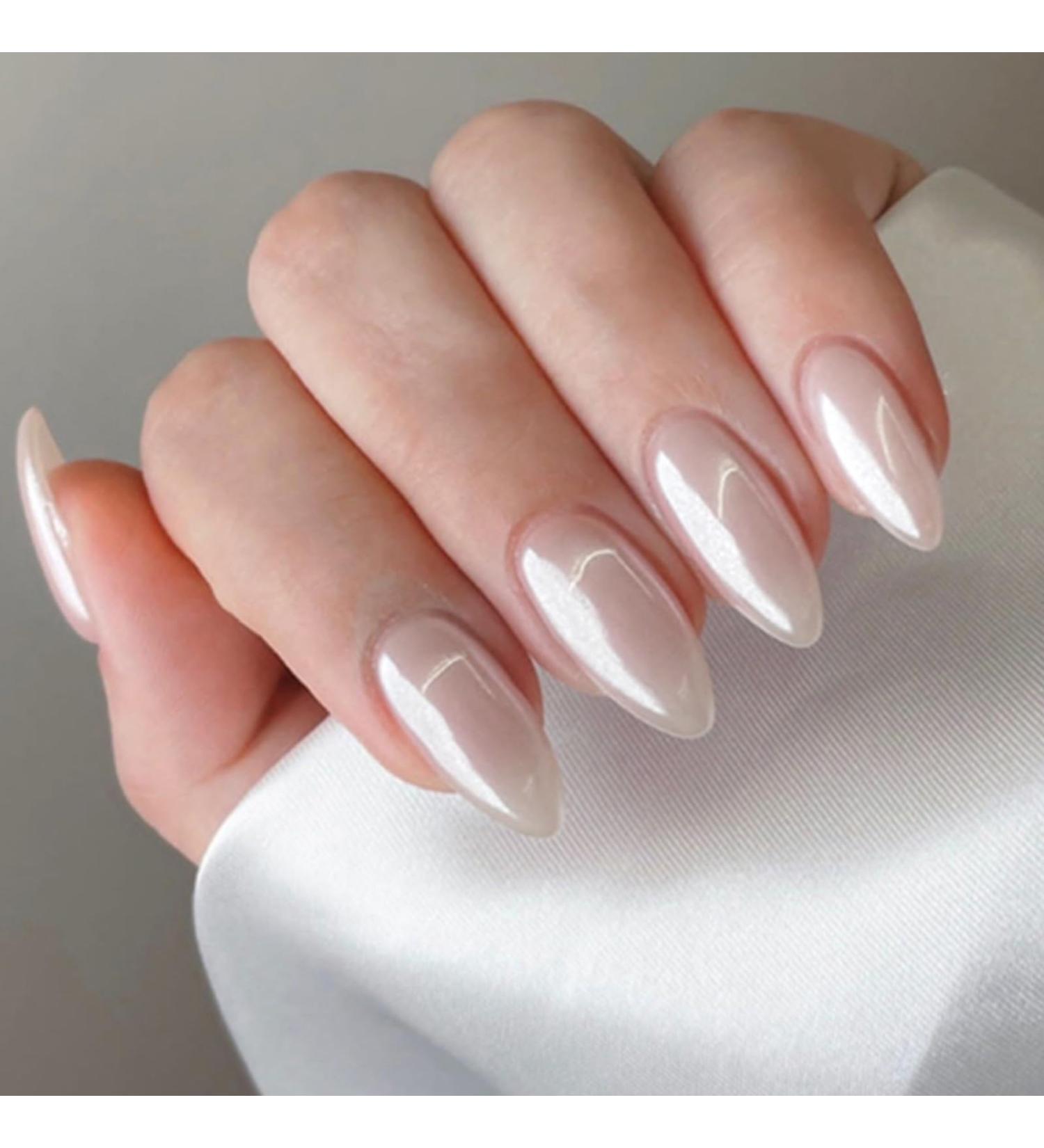 24Pcs Short False Nails - Grey Aurora French False Nails Press on Nails - Full Cover False Nails Almond Stick on Nails - Fake Nails Stick on Nails for Women and Girls Gray Aurora - Buy Online on GoSupps.com
