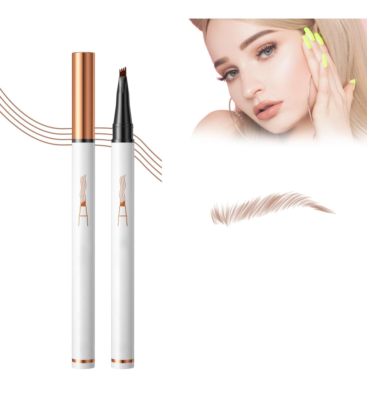 3D Microblading Eyebrow Pencil with 4 Fork Tip 2024 New Magic Eyebrow Pencil Contouring Pen Natural Makeup Fine Stroke Long-Lasting Waterproof Eyebrow Pencil Stay on All Day (2PCS Light Brown) - Buy Online on GoSupps.com