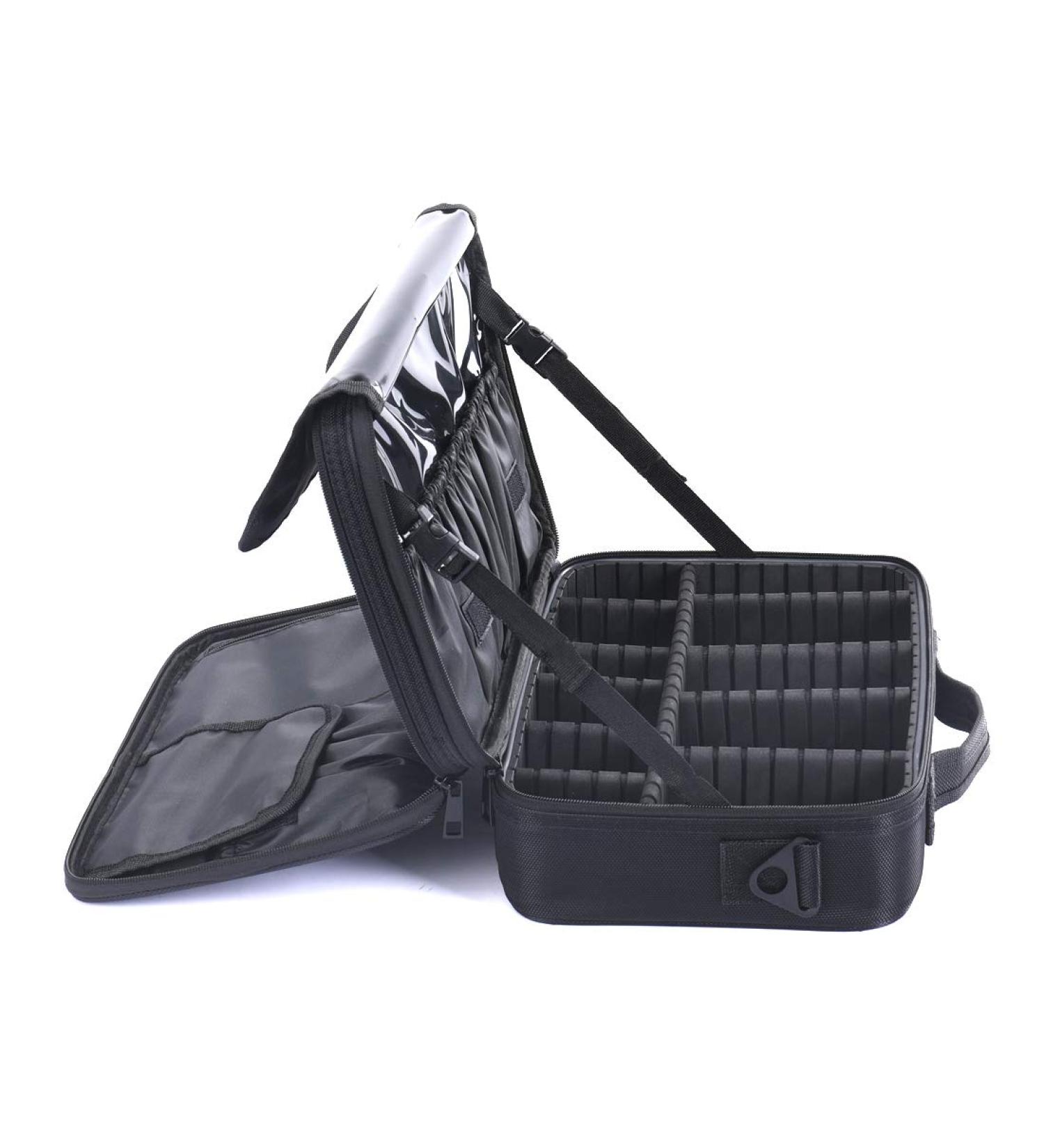 Buy Waterproof Cosmetics Bag - Adjustable Divider Makeup Organizer for Travel | Lottery Travel Makeup Bag (L-Black) - Buy Online on GoSupps.com