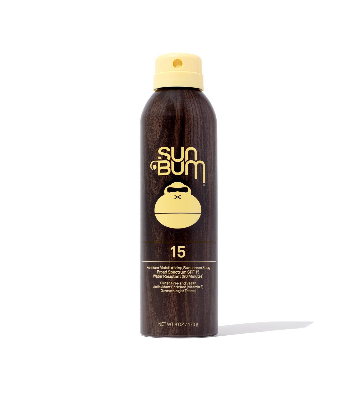 Sun Bum Original SPF 15 Sunscreen Spray | Vegan, Hawaii Reef Safe | Broad Spectrum UVA/UVB Protection | 6 oz - Buy Online on GoSupps.com