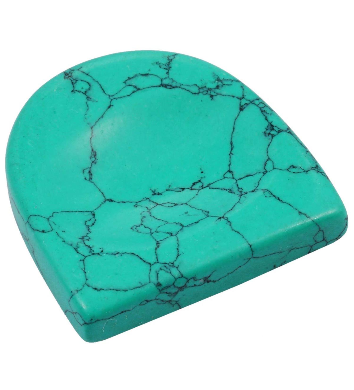 Buy MookaiTedecor Green Turquoise Howlite Crystal Massage Stones for Reiki Healing | Pack of 2 - 43x44x7mm - Buy Online on GoSupps.com