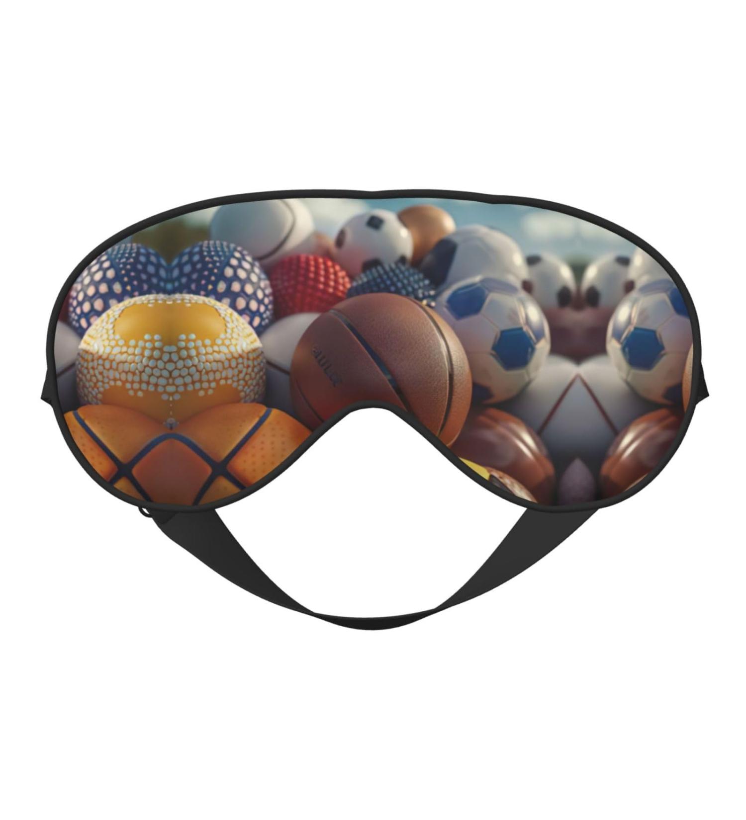 Sports Ball Print Double-Sided Eye Mask | Soft Light Blocking Sleep Aid | Enhance Sleep Quality - Buy Online on GoSupps.com