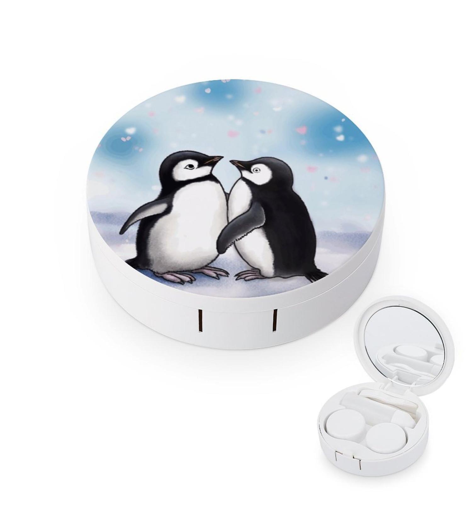 I Love Penguins Contact Lens Case - Plastic Travel Box for Lens Care - Buy Online on GoSupps.com