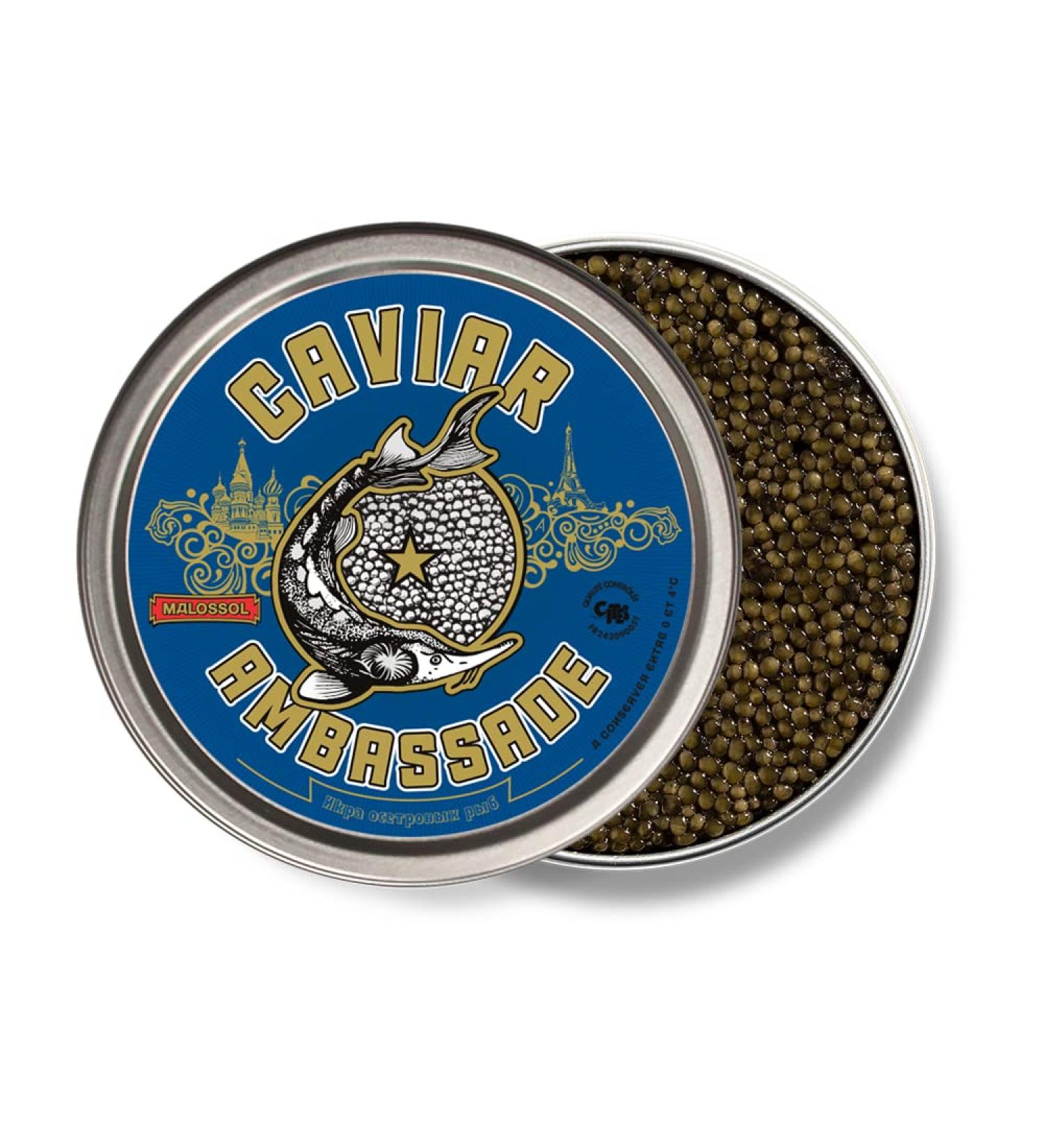 French Ostrich Caviar - Acipenser Gueldenstaedtii - 100g - Refrigerated delivery - EMBASSY CAVIAR - Buy Online on GoSupps.com