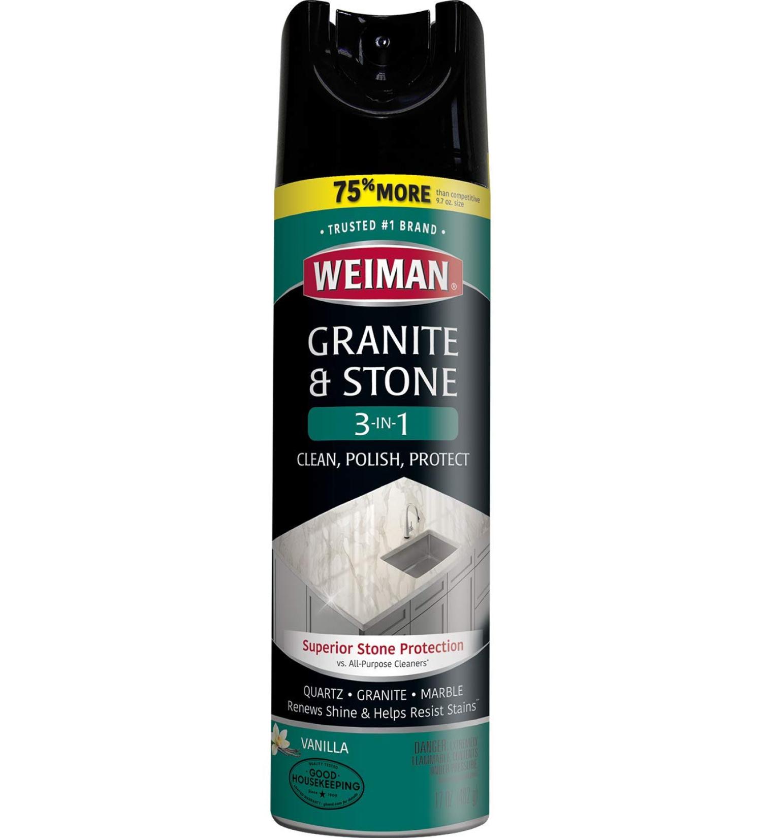 Weiman Granite Cleaner and Polish - 17oz - For Granite, Marble, Quartz, and More - Buy Online on GoSupps.com