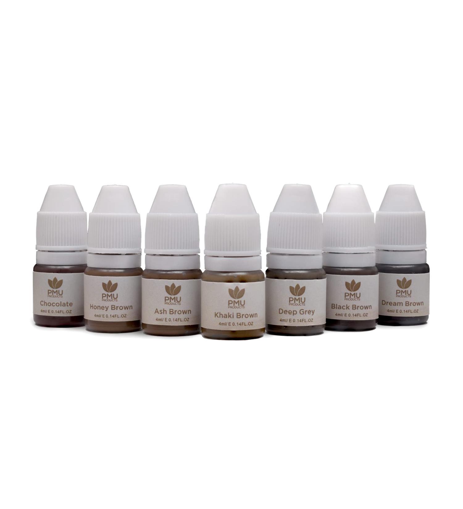 PMU Products Brow Pigment Set - 7 Pack Microblading Inks in 7 Shades - Buy Online on GoSupps.com