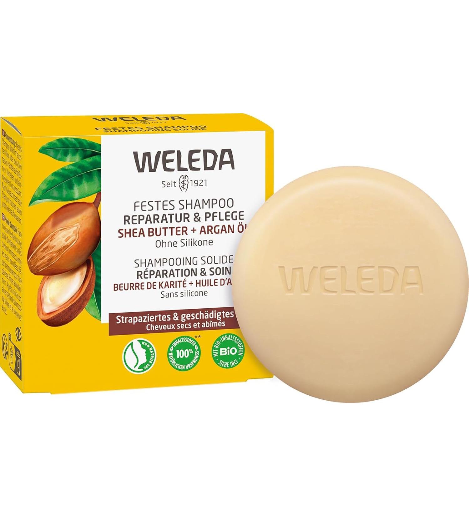 WELEDA - Repair & Care Solid Shampoo - Provides intense care - Protects against split ends and brittle hair - NATRUE - 50g - Buy Online on GoSupps.com