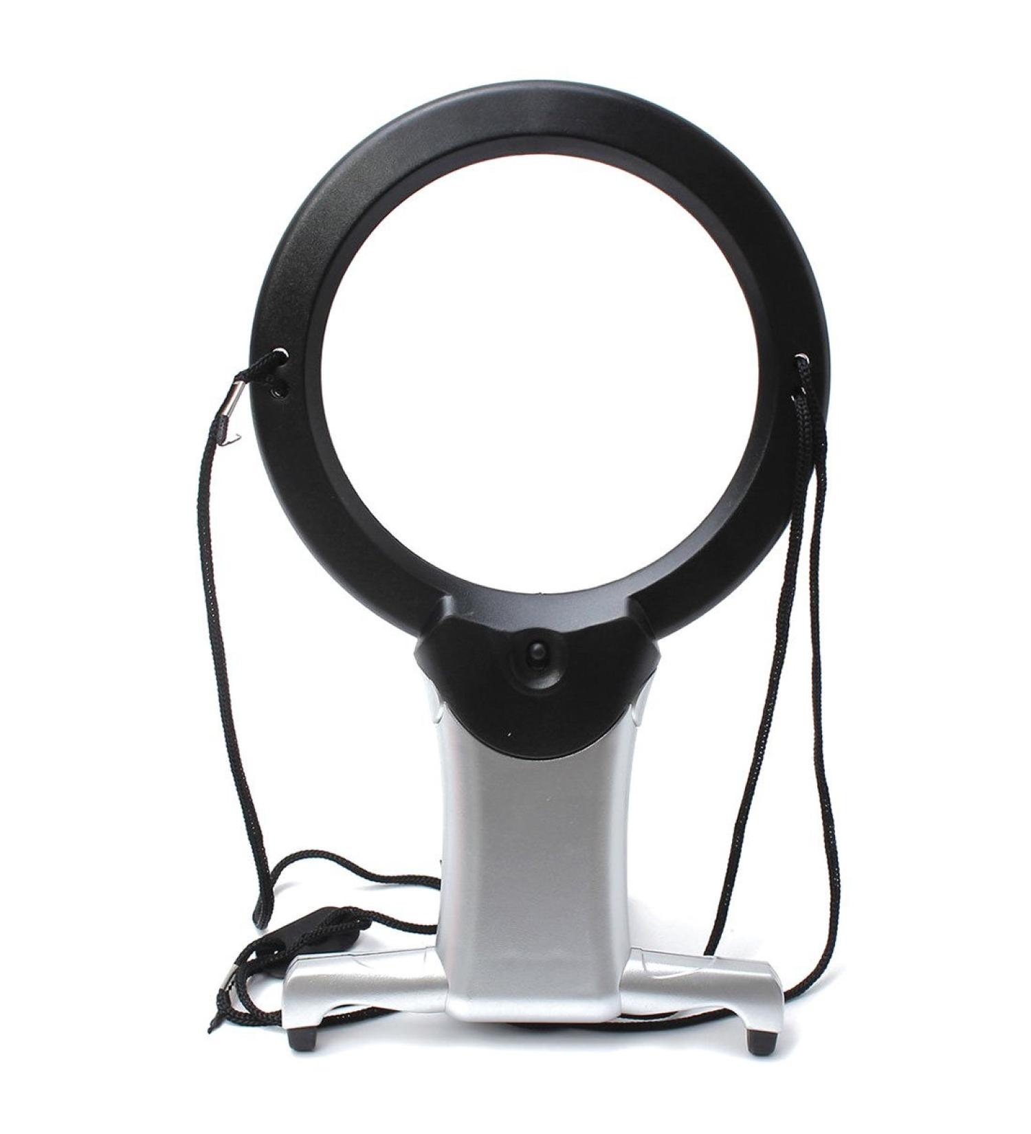 Reading Giant Large Hands Free Magnifying Glass with Light LED Magnifier Black Silver Made in China - Buy Online on GoSupps.com