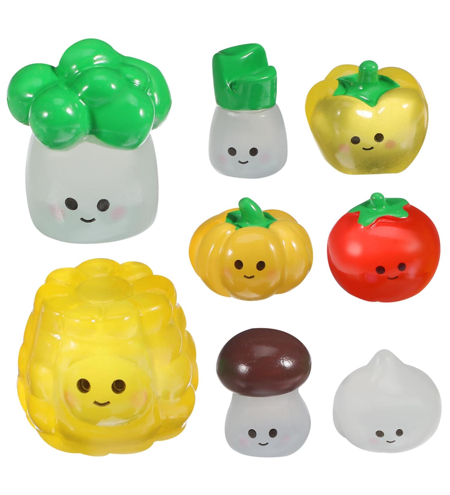 OFFSCH 8 Pcs Little Vegetable Doll Bell Peppers Sweet Peppers Broccoli Statue Cartoons Garlic Bonsai Artificial Vegetables for Decor Fairy Decor Mini Food Fake Vegetables Pumpkin Resin - Buy Online on GoSupps.com