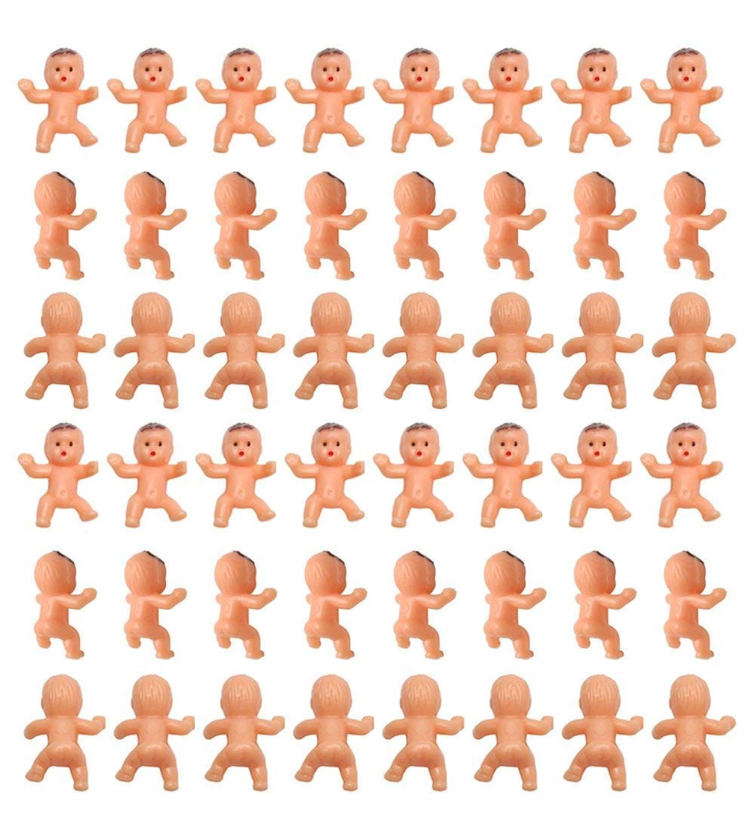60 Pcs 1' Mini Plastic Babies Crafting Baby Dolls for Baby Shower Shower ice Cube Game Party Decorations Baby Birthday Party Favors Baby Bathing Brown - Buy Online on GoSupps.com