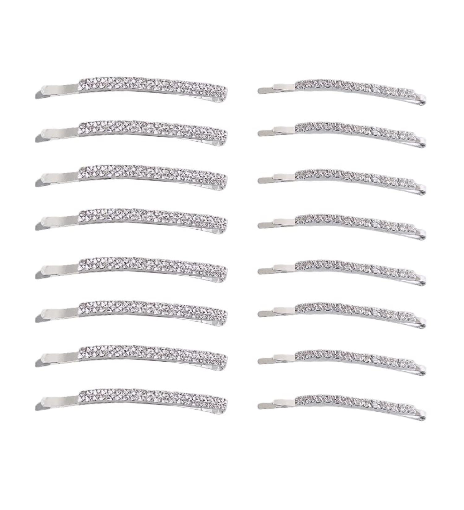 16-Piece Clear Rhinestone Bobby Pin Set | Shiny Hair Decor for Women - Buy Online on GoSupps.com
