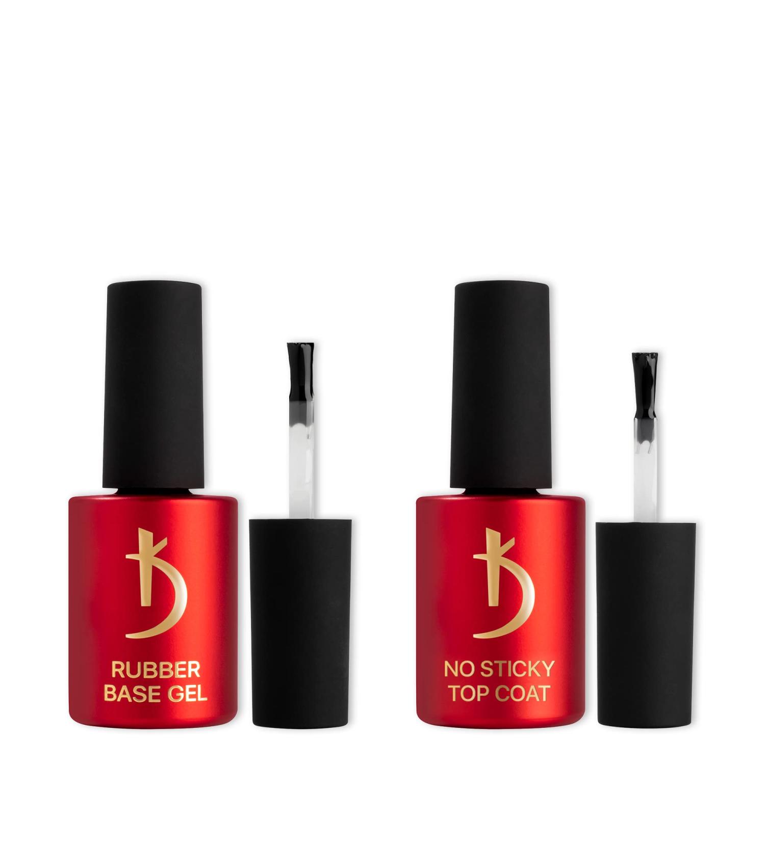 Kodi Professional Rubber Base Coat and No Wipe Top Coat Gel Nail Polish UV LED Soak Off - Manicure Kit (2 * 7 ml) - Buy Online on GoSupps.com