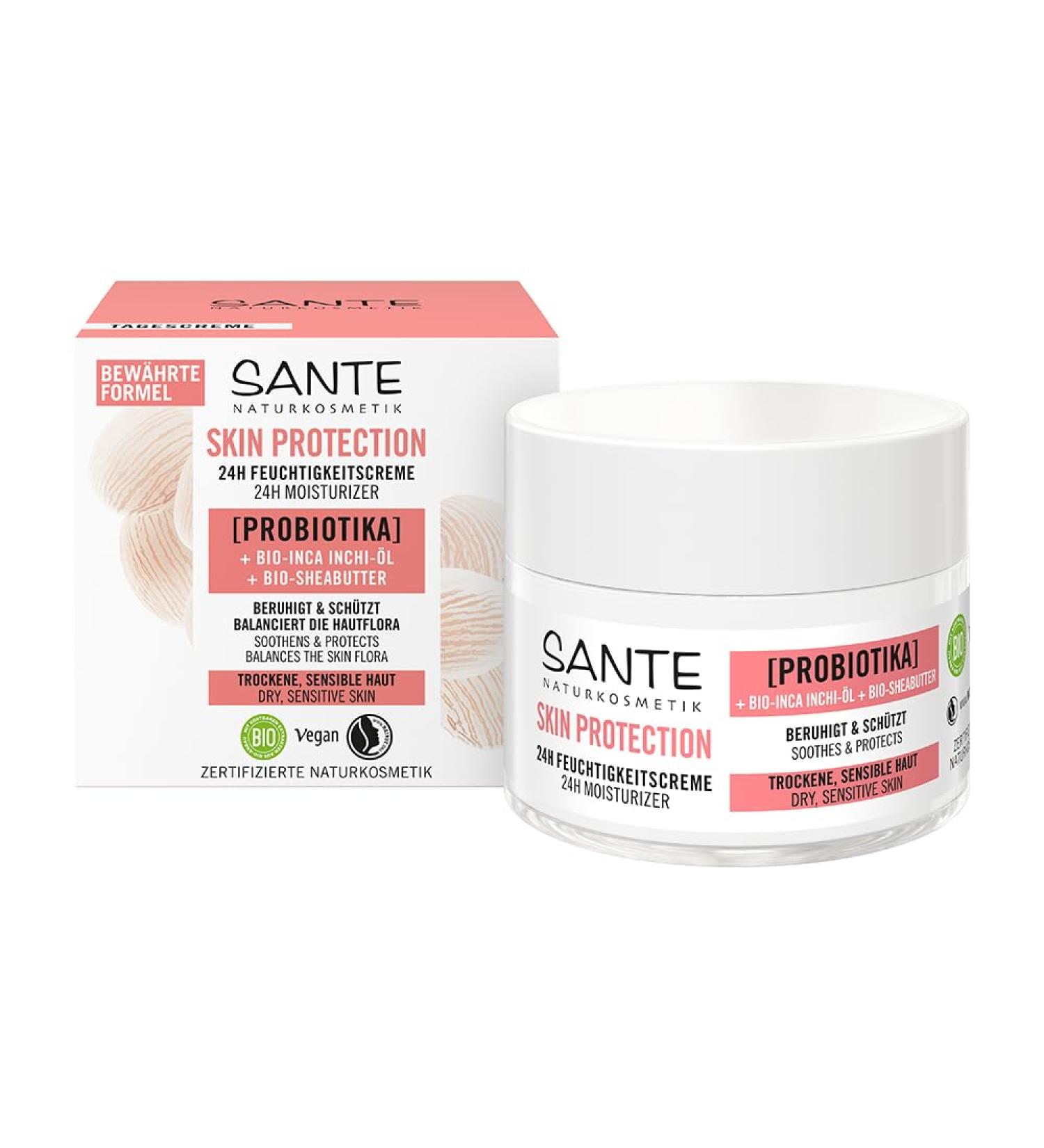  Sante Naturkosmetik SANTE Naturkosmetik Skin Protection 24h - Moisturizing cream with probiotics Bio-Inca Inchi oil & organic shea butter - Nourishing day cream - Vegan cream for supple skin and - Buy Online on GoSupps.com
