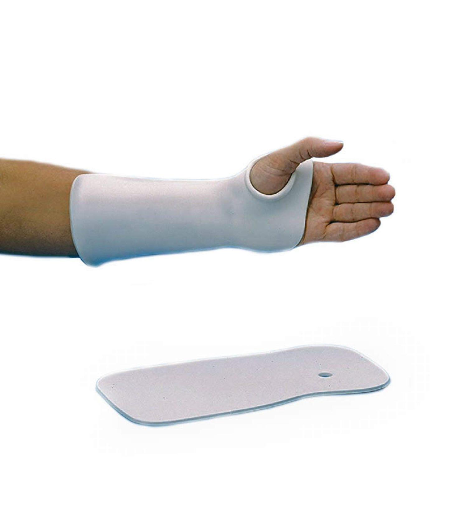 Rolyan Thumb Hole Wrist Cock-Up Splint Polyflex II - Solid 1/8" (3.2mm) Small 3/PK PreCut Splint Thermoplastic Material Promotes Recovery Controls Ulnar & Radial Deviation Wrist Support