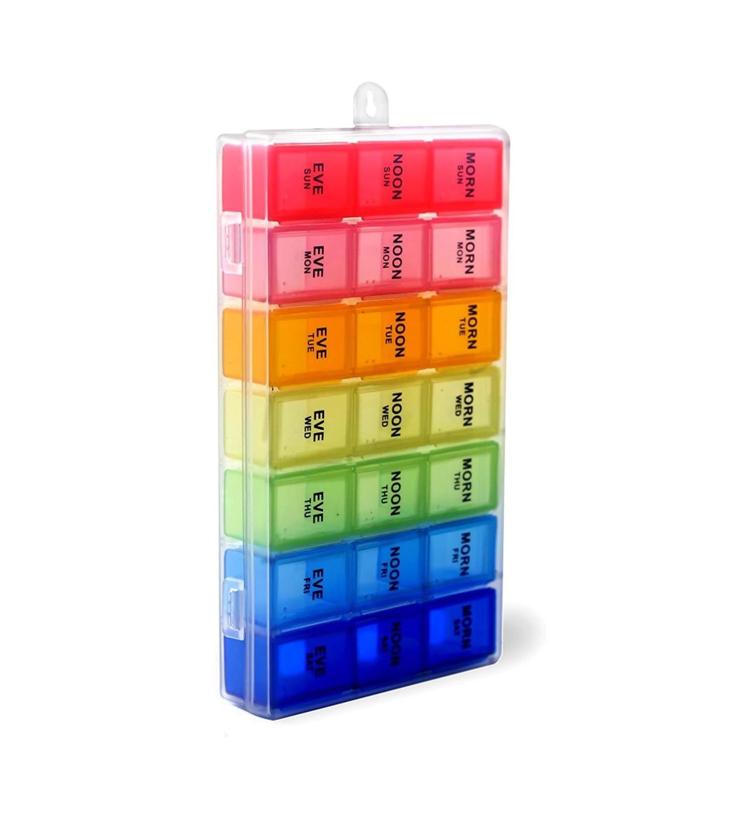 Pill Organizer Box with Snap Lids - 7-Day AM/PM Pill Box 6018 | International Shipping Available - Buy Online on GoSupps.com