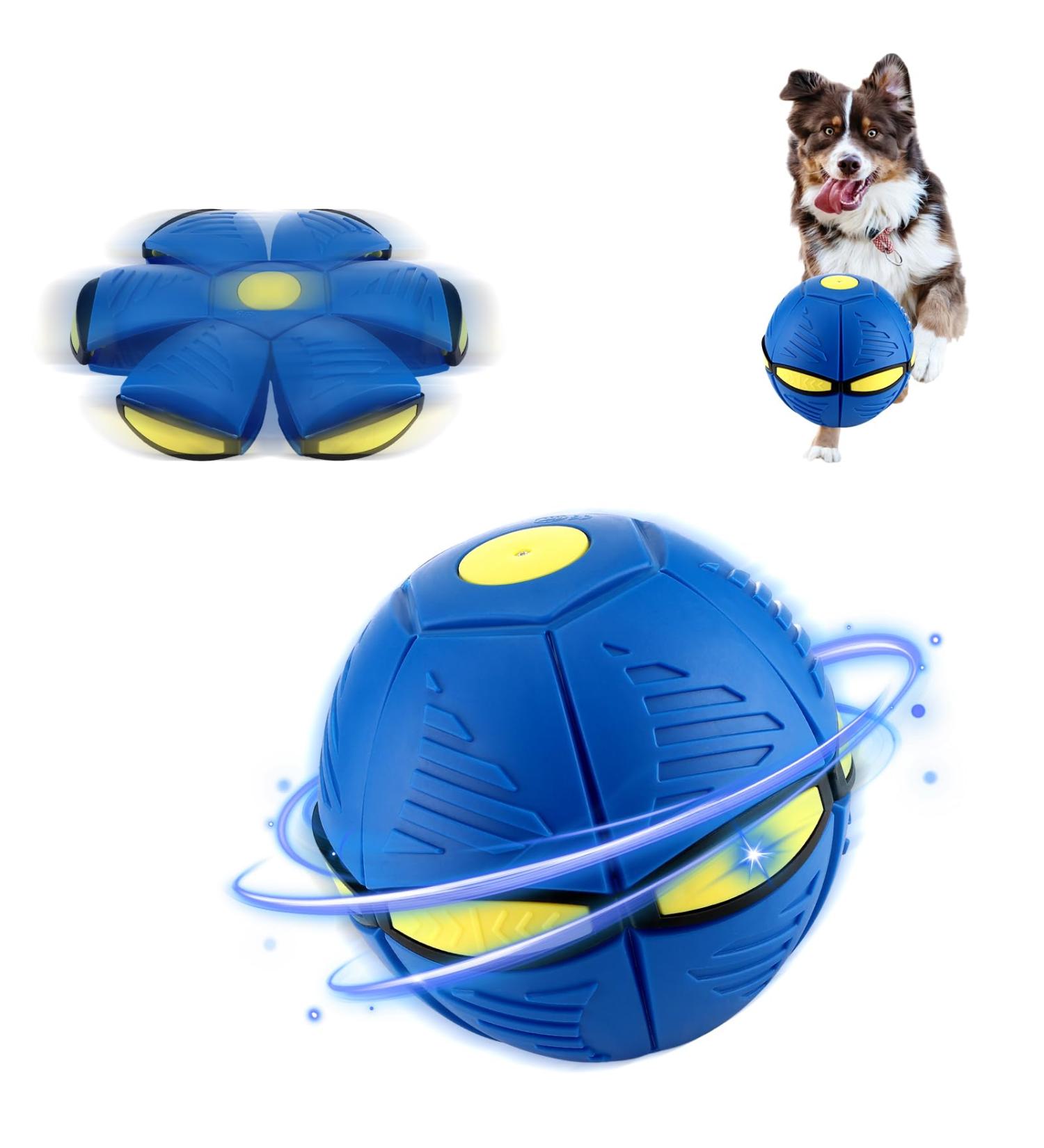 Royouzi Pet Toys Frisbee Ball - Interactive Dog Toy for Training & Play | Durable Flying Saucer & Light-Up Design - Buy Online on GoSupps.com