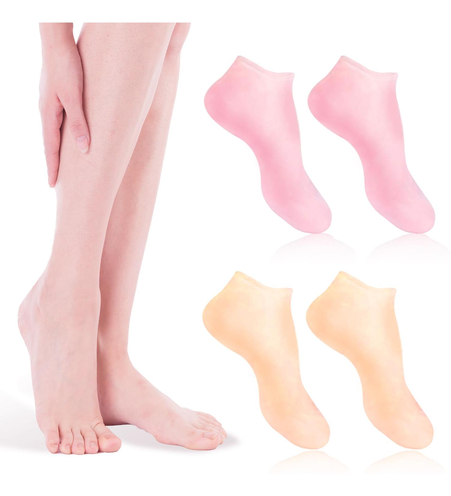 2 Pairs of Moisturizing Silicone Socks for Women | Foot Spa & Pedicure Treatment - Buy Online on GoSupps.com