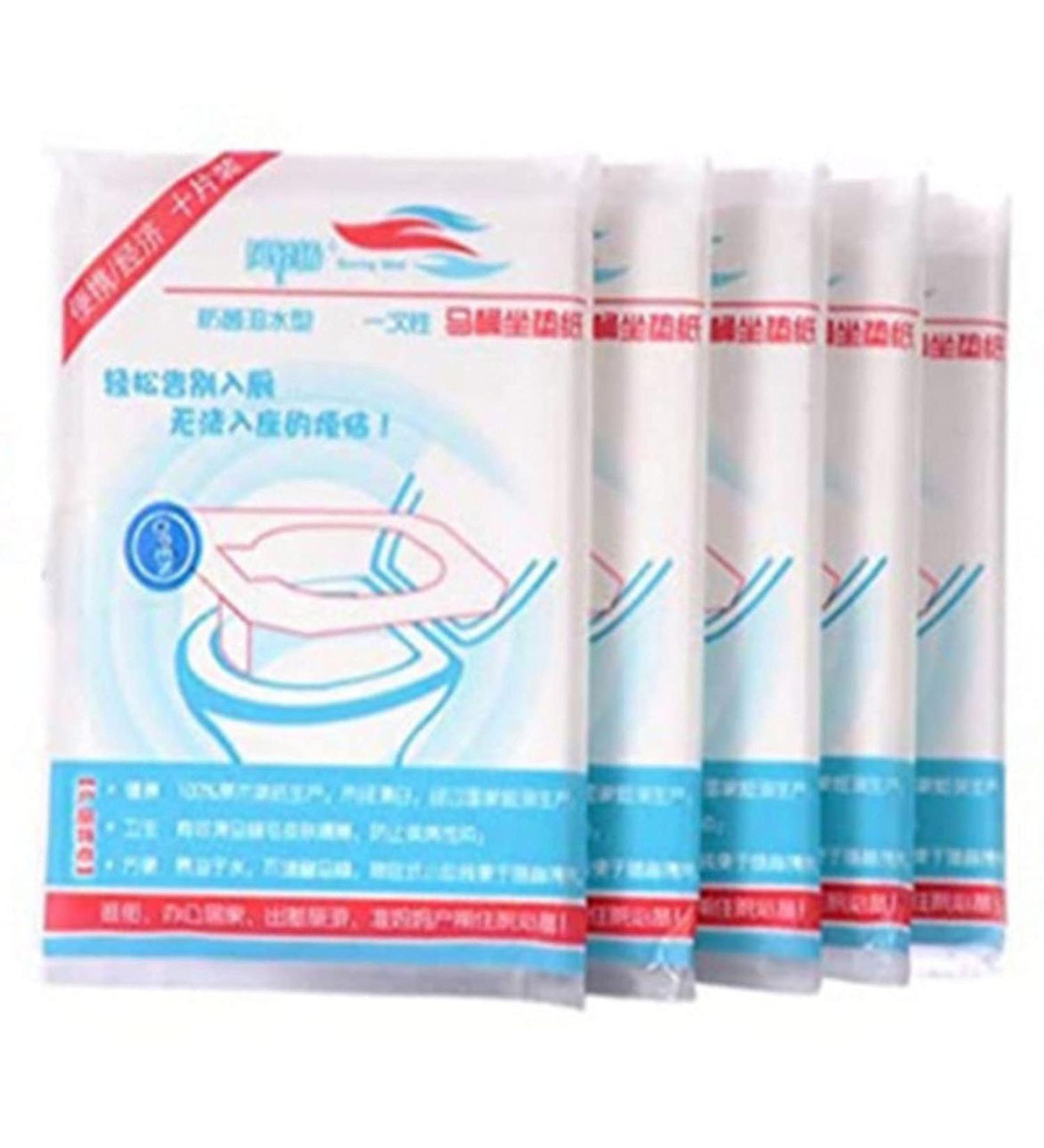 50 PCS Disposable Toilet Seat Covers Flushable Paper Travel Pack Lids Waterproof Sanitary Toilet Cushion Raw Wood Pulp Toilet Seat Cushion Paper - Buy Online on GoSupps.com