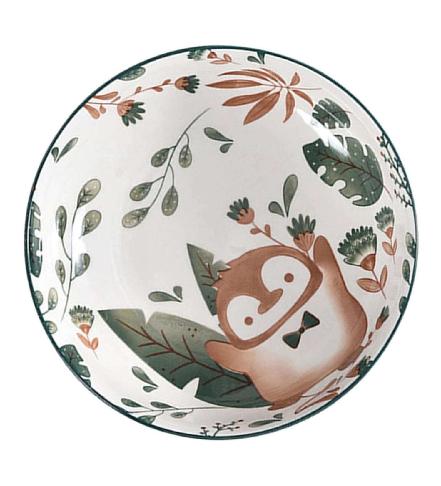 Zerodeko Ceramic Soup Bowl Animals for Kids Asian Decor Ramen Bowls Snack Serving Bowl Baby Food Noodle Bowl 23X23X7.3CM Assorted Color - Buy Online on GoSupps.com
