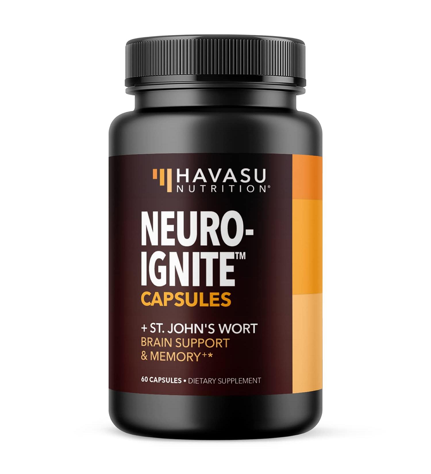 HAVASU NUTRITION Nootropic Brain Supplement with St. John's Wort - Memory, Focus, Clarity - 60 Count - Buy Online on GoSupps.com