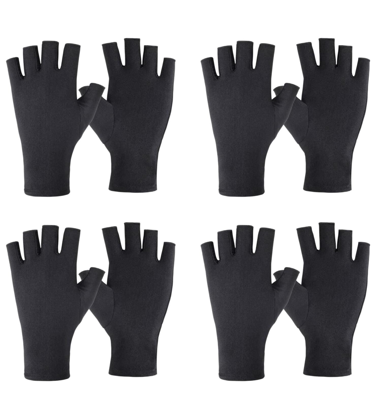 ZOCONE 4 Pairs Anti UV Gloves for Gel Nail Lamp Fingerless UV Gloves for Gel Nails Professional Manicure UV Gloves Unisex Elastic UV Protection Gloves for Gel Nails for Nail Art/Driving/Outdoor - Buy Online on GoSupps.com