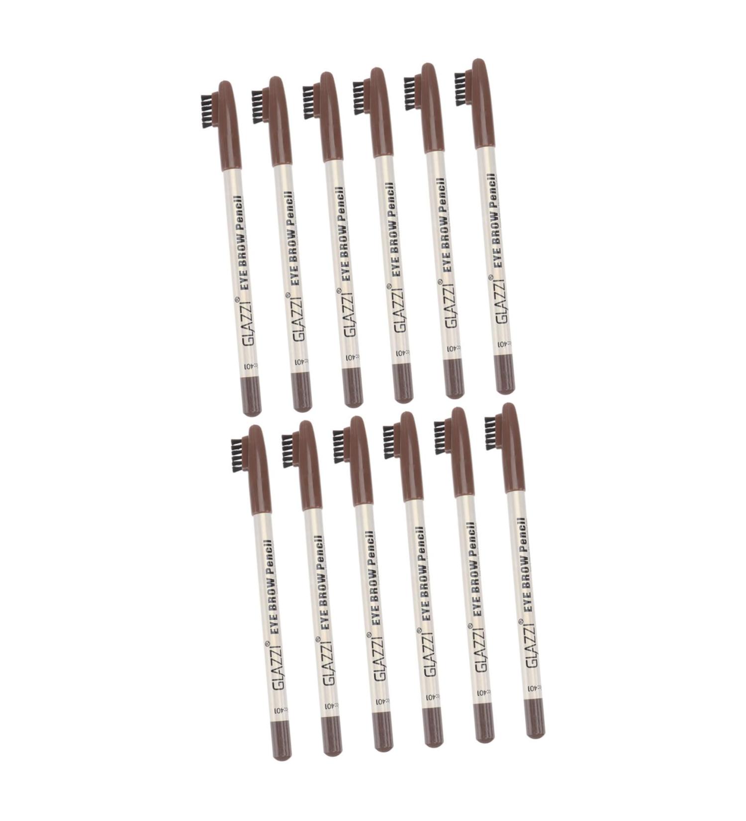 Healvian 12pcs Eyebrow Pencil with Brush Eyebrow Pen Eyebrow Makeup Pen Brow Pen Brush Wood - Buy Online on GoSupps.com