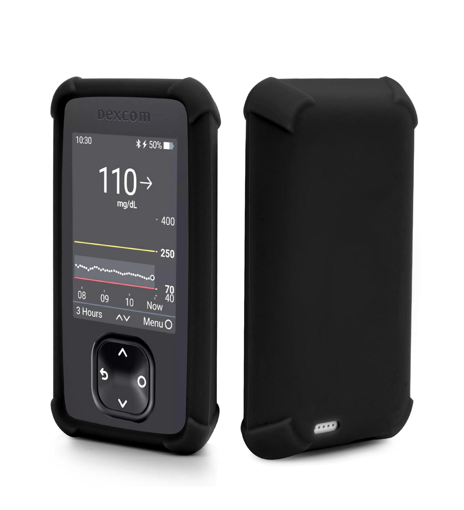 Buy Dexcom G7 Coated Silicone Shockproof Receiver Case with AirTag - Protective Cover for Dexcom G7 Reader - YouShares 01 Black - Buy Online on GoSupps.com