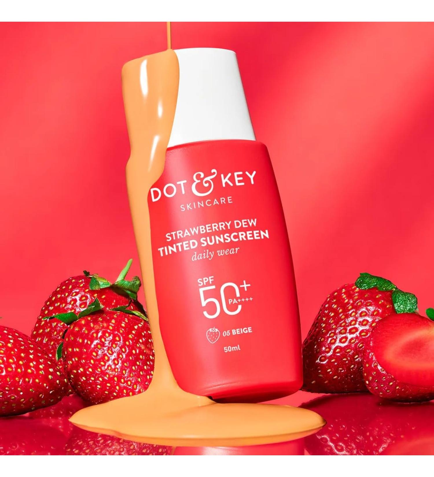 Dott & Keyy Strawberry Dew Tinted Sunscreen SPF 50+ PA++++ 05 Beige 1.7 Fl.oz. - Buy Online on GoSupps.com