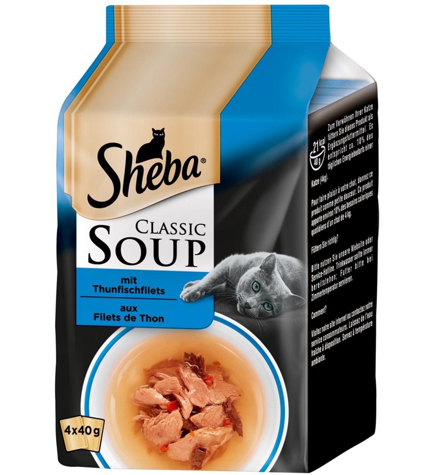  Sheba Sheba Classic Soup - Filets de Thon - Multipack - 4 x 40 g - Buy Online on GoSupps.com
