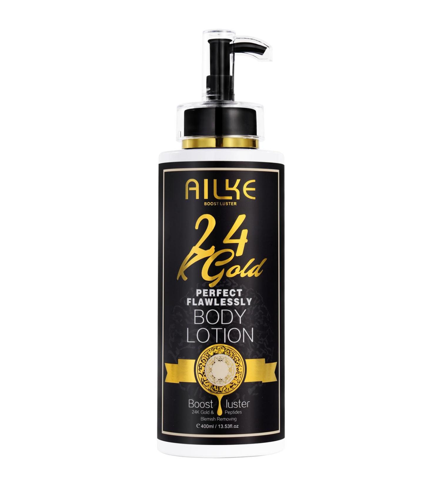 AILKE BOOST LUSTER AILKE 24k Gold Perfect Flawlessly Body Lotion Whitening AntiWrinkles Inhibit Melanin Moisturizing UV Protect With Nicotinamide Vitamin C 400ml Pack of 1 - Buy Online on GoSupps.com