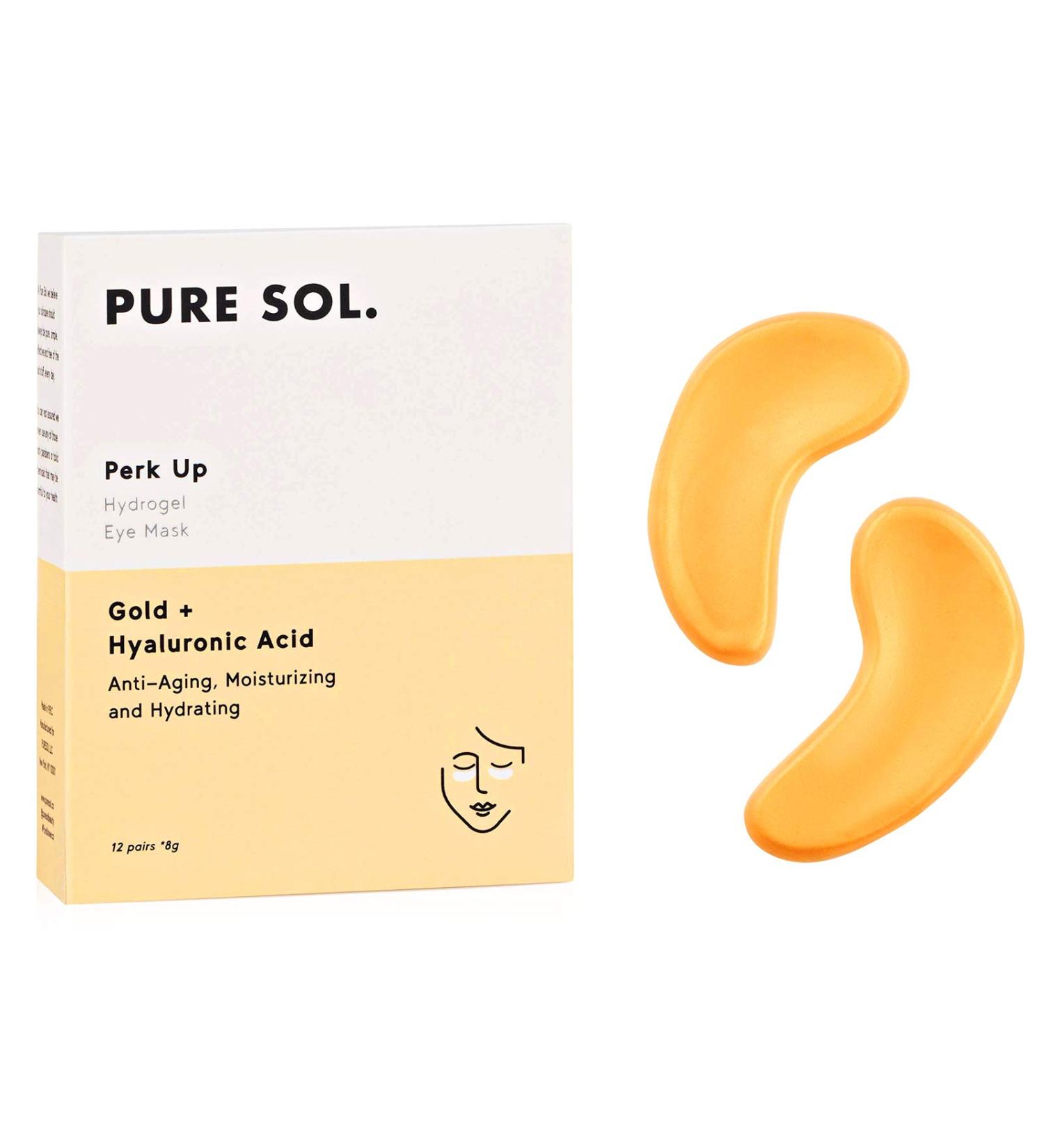 PURE SOL Hydrogel Gold Eye Mask 12 pairs - Hyaluronic Acid & Retinol for Anti-Aging & Hydration - Buy Online on GoSupps.com
