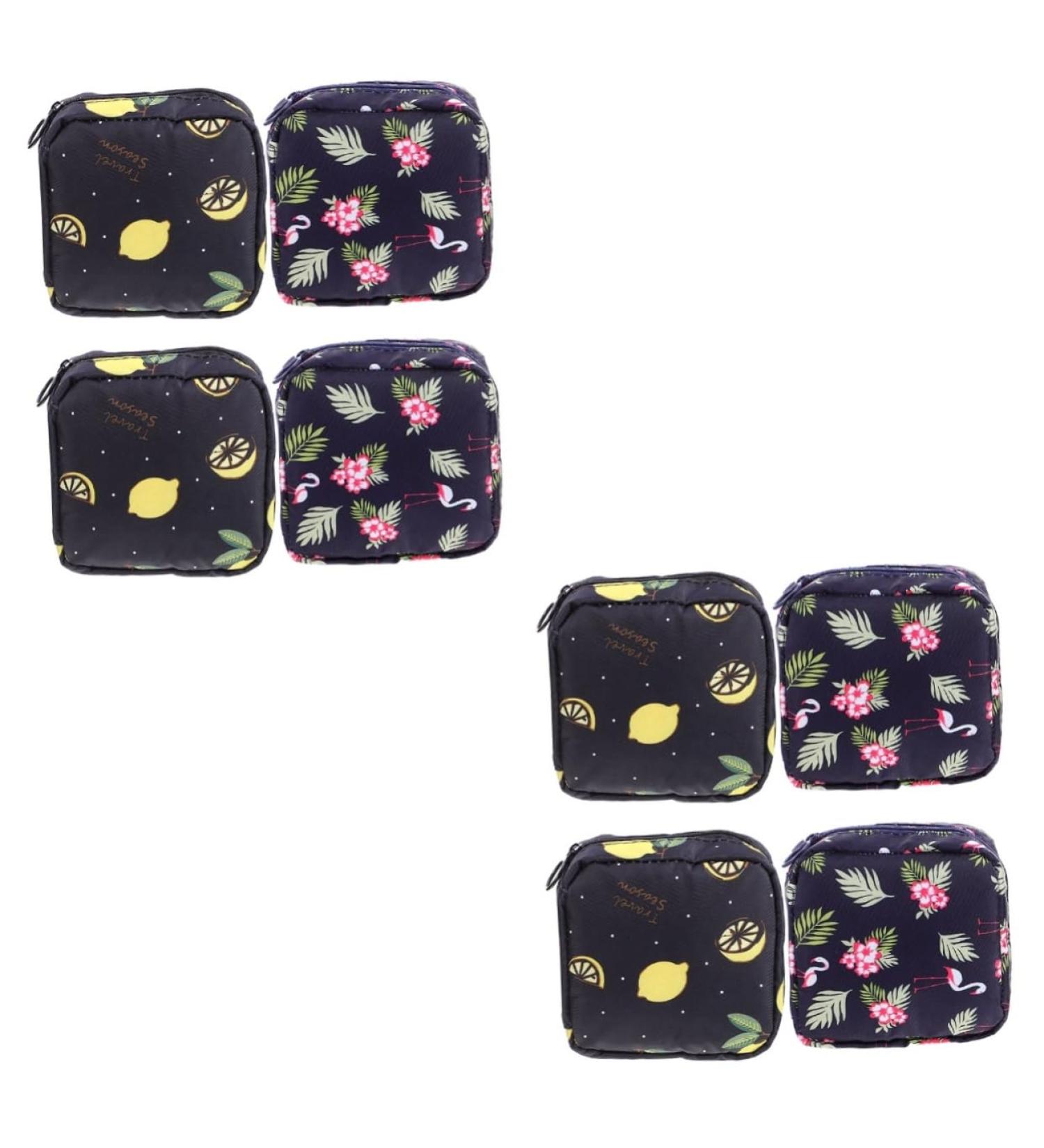Healifty Sanitary Napkin Storage Bag Lemon Purse - Set of 8 | Period Menstruation Tampon Pouch Organizer Kit | Nursing Pad Holder and Makeup Organizer | Navy Blue x2 | 13x13x2.8cm x2 - Buy Online on GoSupps.com