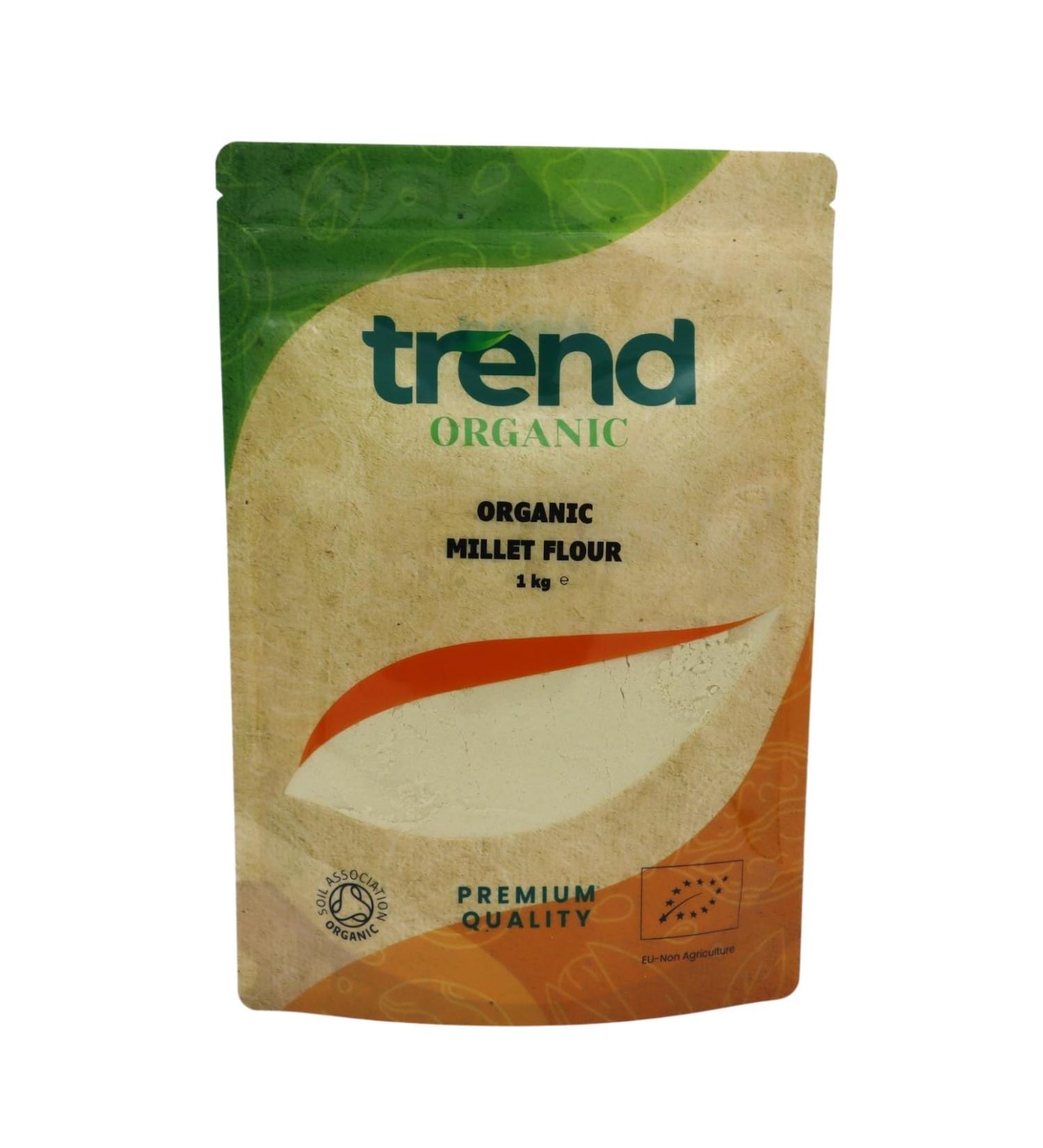 Trend Organic Millet Flour A Nutrient-Rich Alternative to Wheat Flour for Healthy Baking Delights - Certified Organic Sustainably Sourced Vegan Non-GMO No Additives No Preservatives Raw 1kg 1.00 kg (Pack of 1)