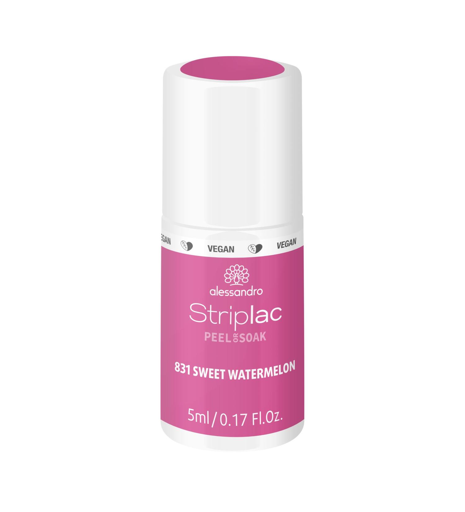 Alessandro Striplac Peel or Soak - Sweet Sorbets - Sweet Watermelon - Vegan - LED nail polish in pink -pink - for perfect nails in 15 minutes 5ml
