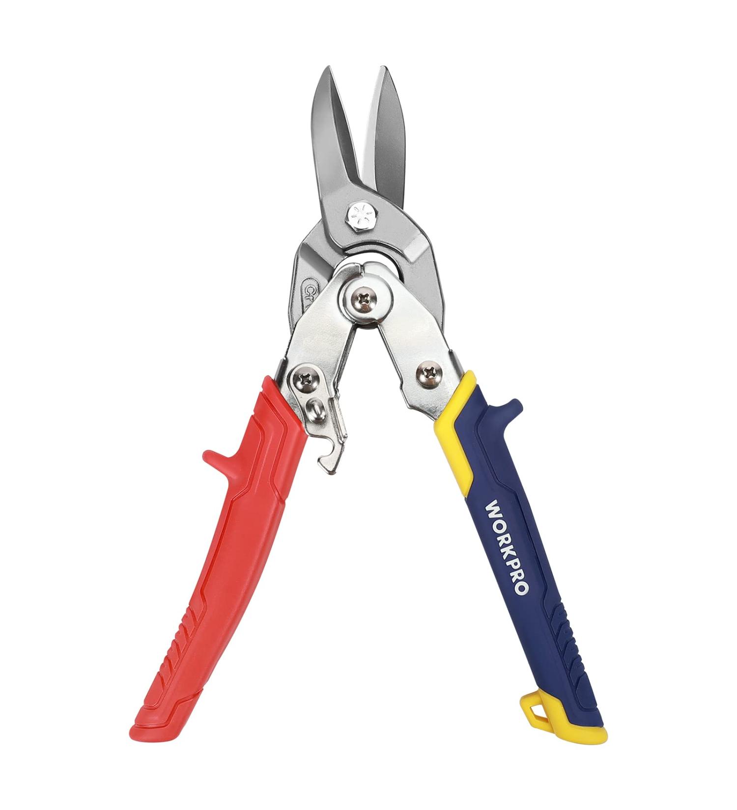 WORKPRO 10" Tin Snips Straight Cr-V Steel Aviation Snips Compound Snips for Cutting Aluminum & Metal Sheets or as Household Scissors - Buy Online on GoSupps.com