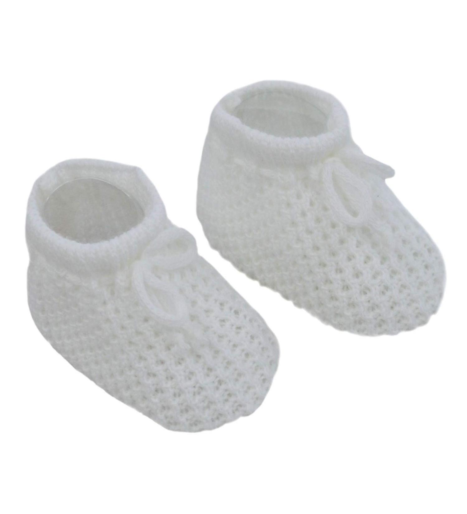 Newborn Baby Boys Girls Mesh Booties Baby Knitted Bootees Soft Cute Booties Baby Booties NB-3 Months S401 3 Months White
