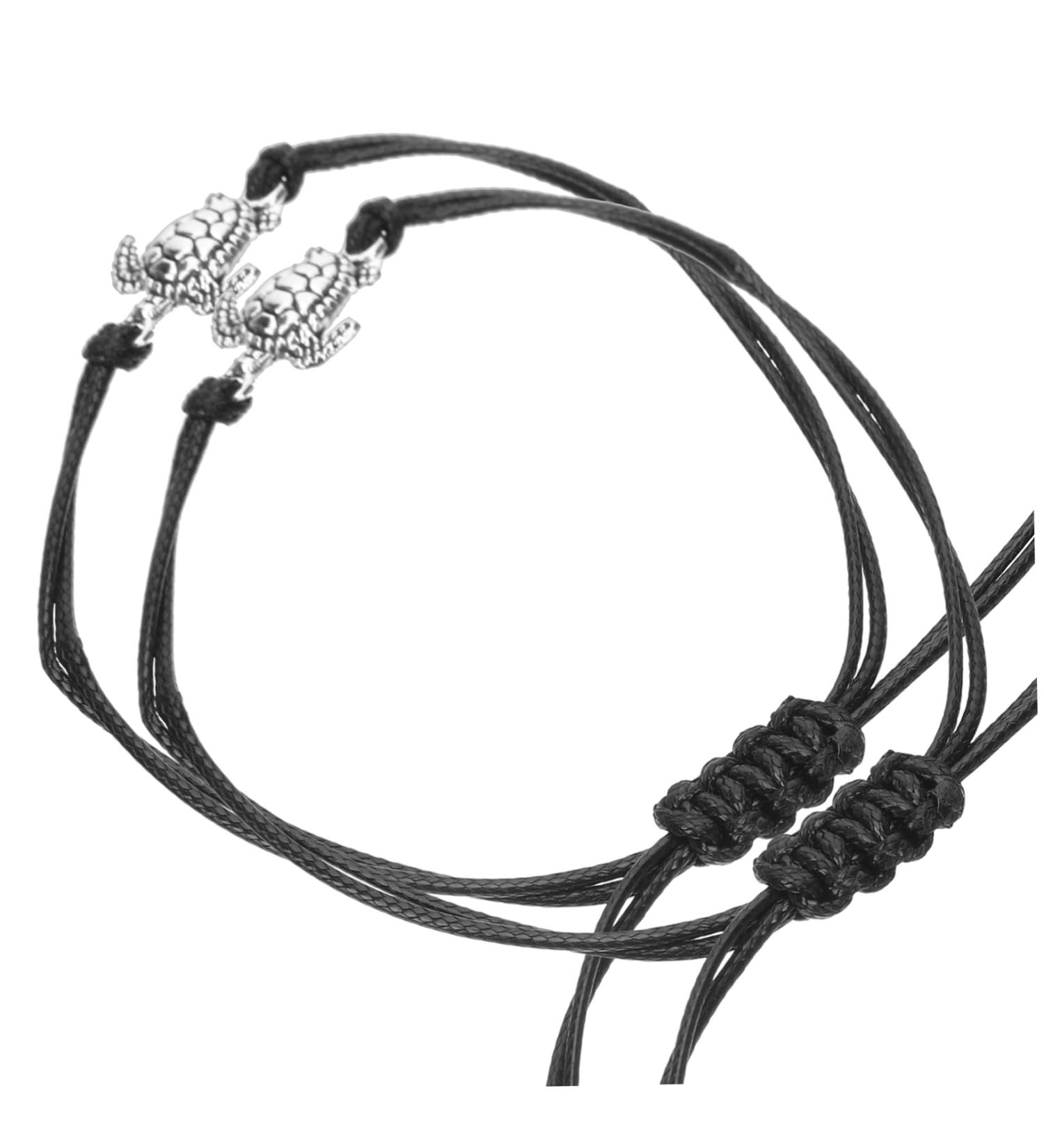TOPPERFUN 1 Pair Turtle Bracelet Initial Bracelets for Couples Turtle Ring Couples Jewelry Couple Ornament Couples Ornament Couple Jewelry Men and Women Card Cotton Rope Adjustable - Buy Online on GoSupps.com