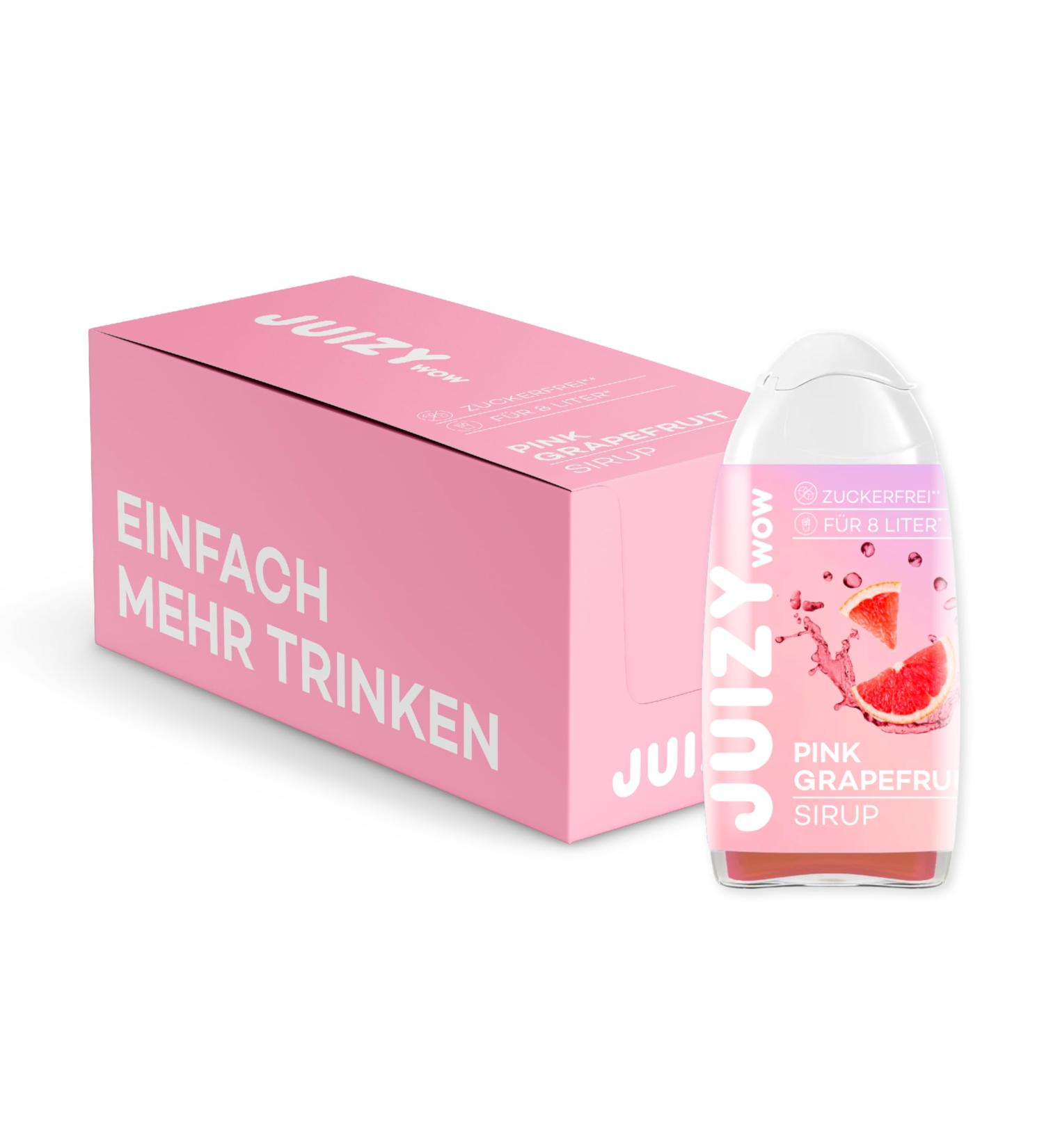 Juizy WoW Sugar-Free Beverage Syrup - 16 x 65ml Pink Grapefruit | Zero Calories Vegan Natural Drink Concentrate - Buy Online on GoSupps.com