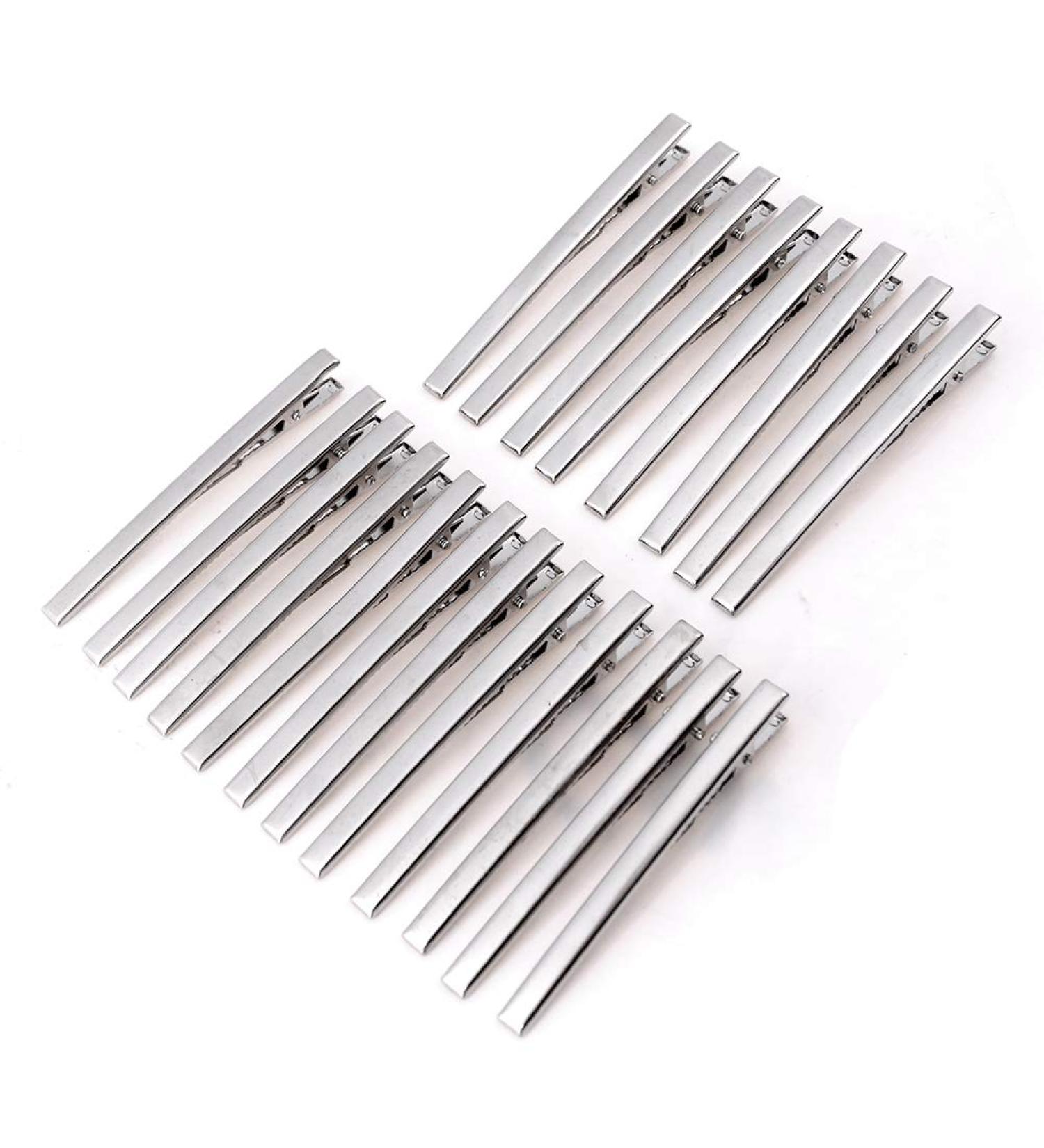 Haodeba 20 Pcs Premium Stainless Steel Alligator Hair Clips 8cm/3 Inch - Silver Hair Pins - Buy Online on GoSupps.com