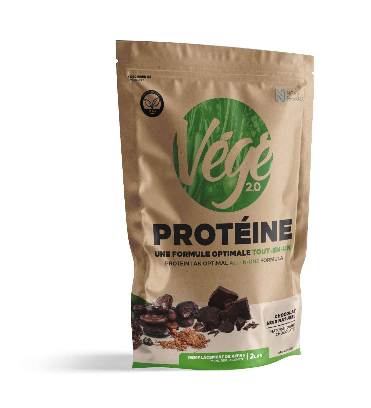 Nova Pharma VEGE Protein 100% Made in Canada New All-in-One Vegan Plant Based Proteins Powder for Shakes Organic Flavors Rich in Omega-3 (Chocolate 26 Servings 2.2LBS) - Buy Online on GoSupps.com
