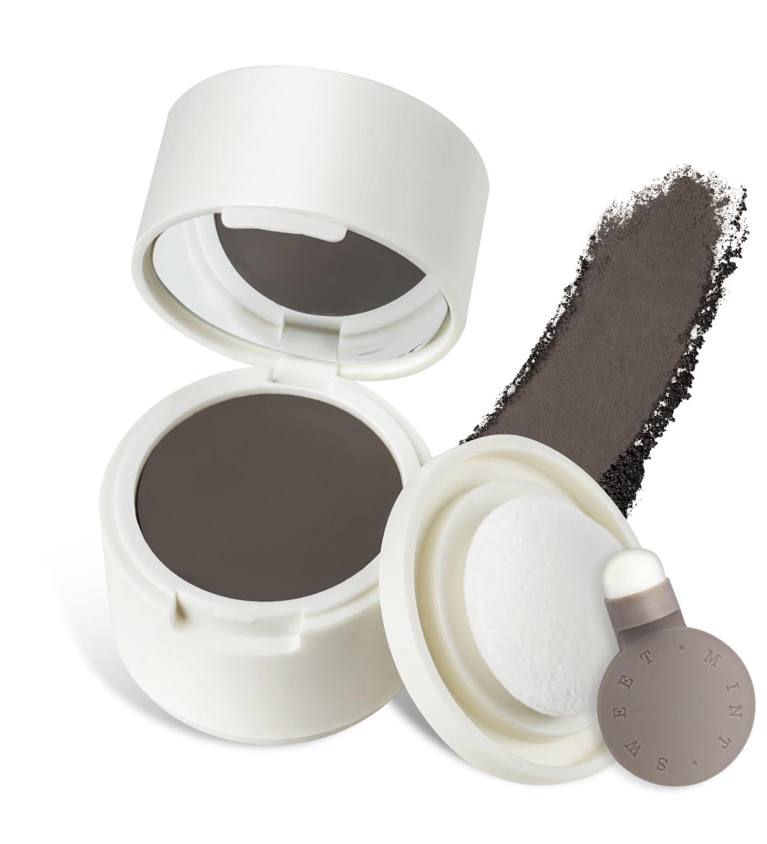 Windproof & Sweatproof Hairline Powder - Dark Brown Hair Root Concealer with Mirror and Puff - Buy Online on GoSupps.com