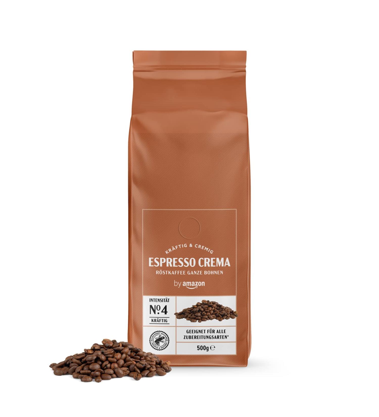 Buy By Amazon Espresso Crema Coffee Beans - Light Roast 500g (Rainforest Alliance Certified) for Premium International Shipping - Buy Online on GoSupps.com