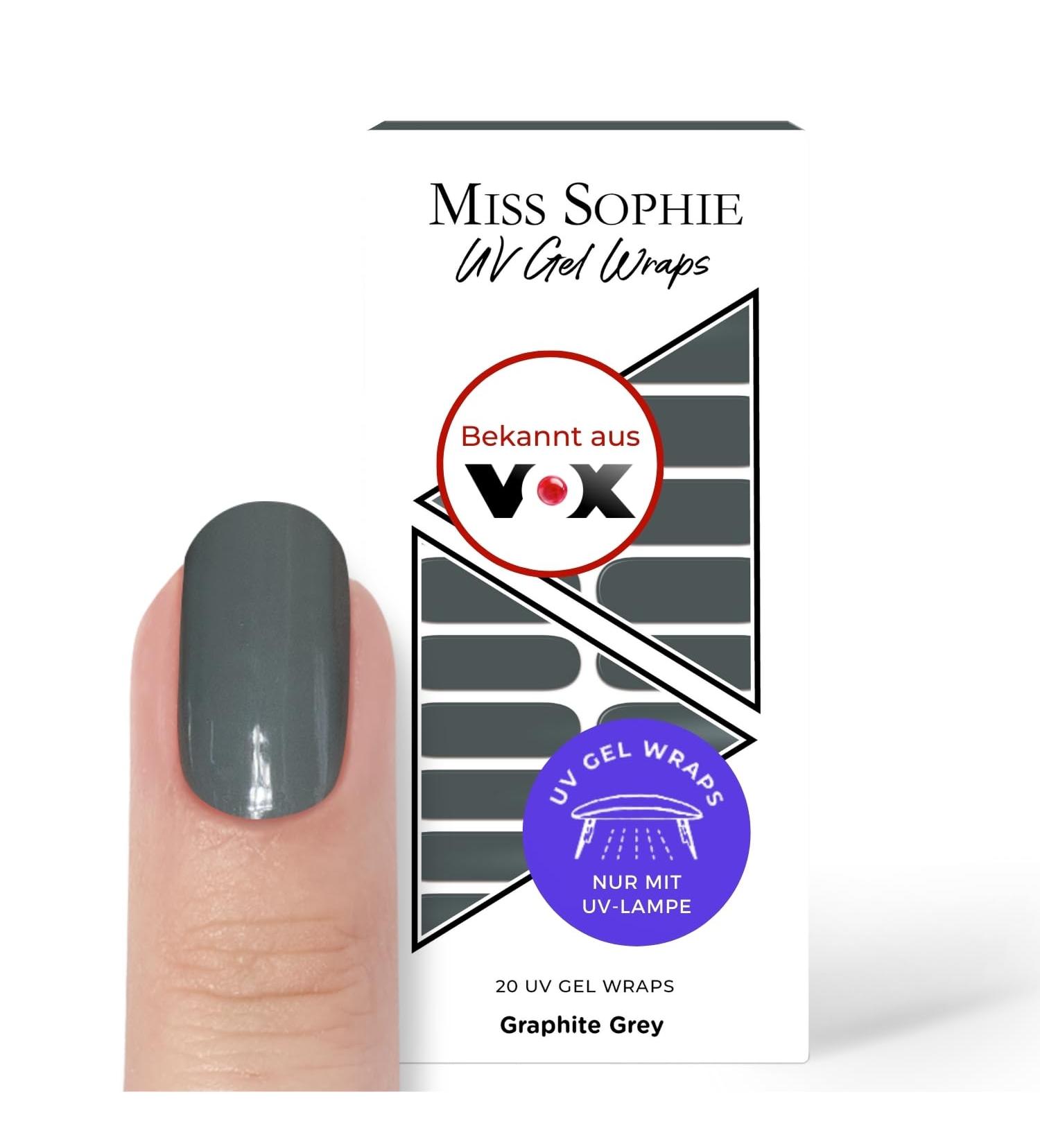 Original Miss Sophie UV Gel Nail Foils - Soft Touch Graphite Gray UV Gel Nail Polish Stripes for Finger & Toenails | International Shipping Available - Buy Online on GoSupps.com